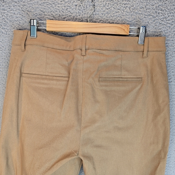 Reiss Patch Pockets Flare Pants Sz 12 Stretch Twill High Rise Tan - Picture 8 of 12